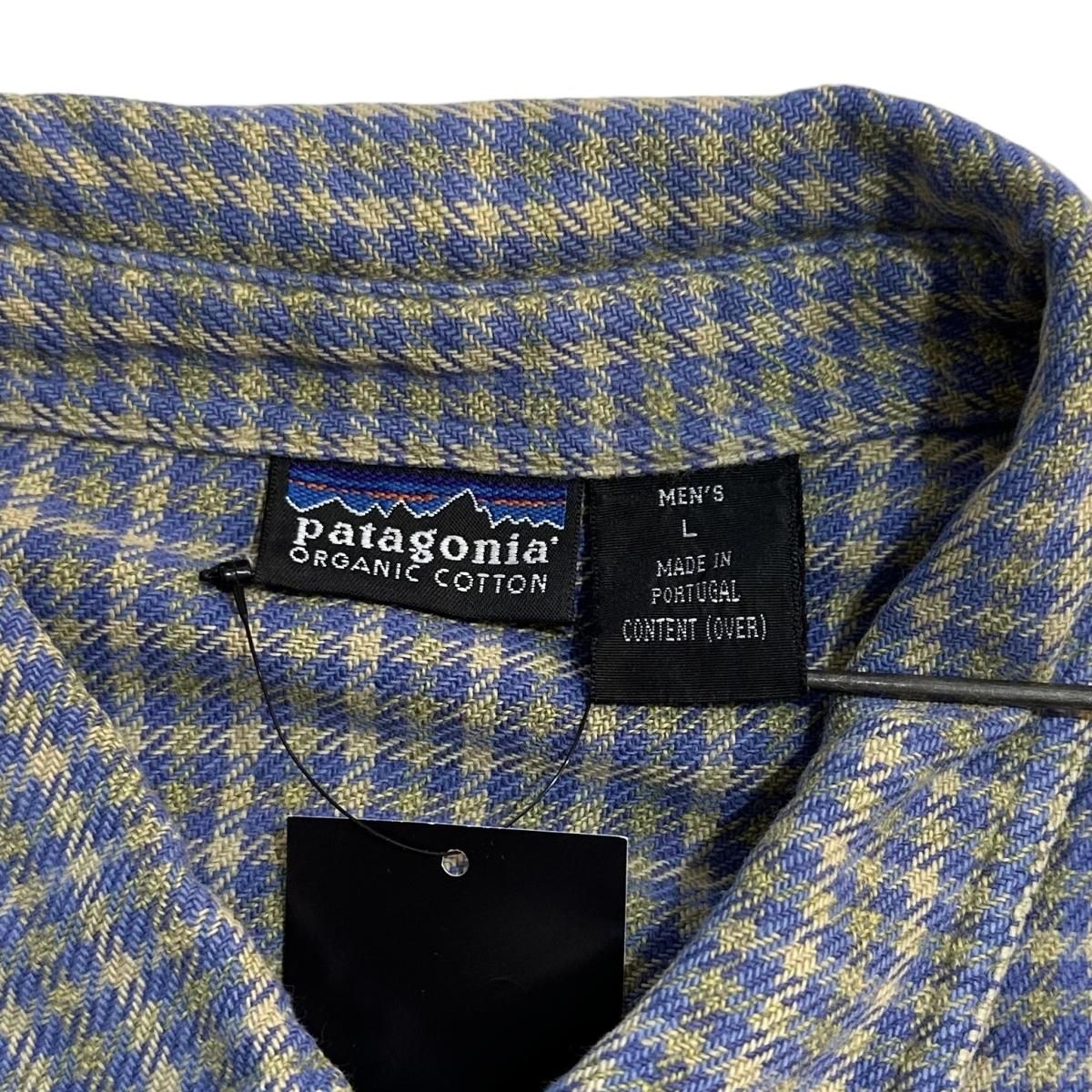 99年製 patagonia Heavy Flannel Shirt 青黄 L 90s パタゴニア ヘビー