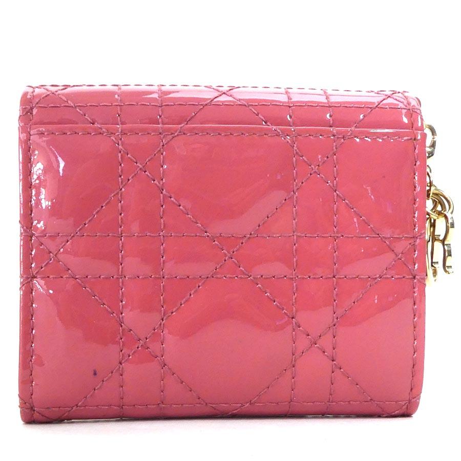 クリスチャンディオール Christian Dior 三つ折り財布 パテントレザー
