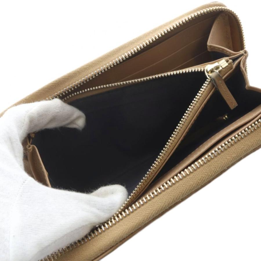 GUCCI（グッチ） ウーブンウェブ ラウンドファスナー 長財布 レザー