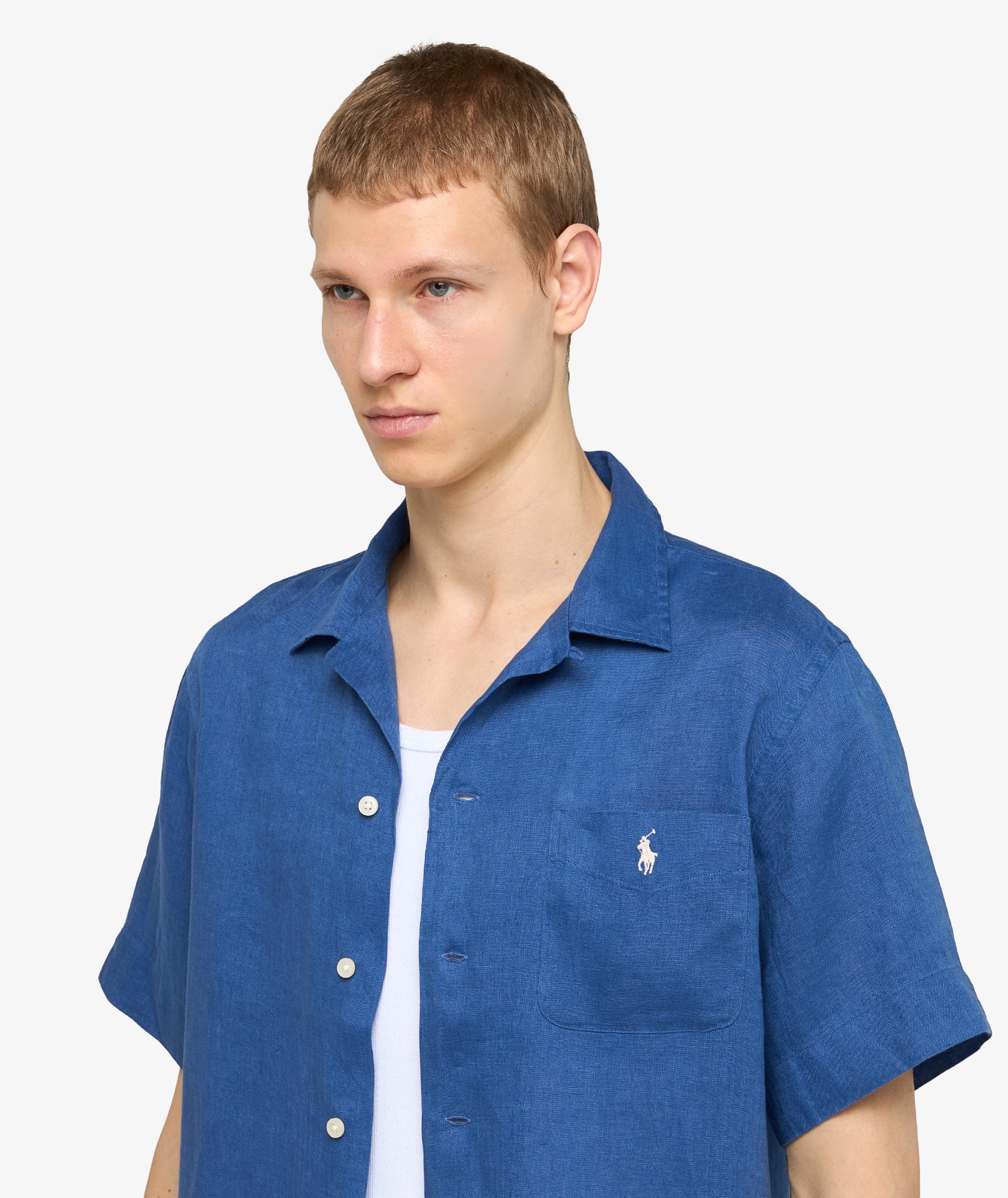 Polo Ralph Lauren Classic Fit Linen Camp Shirt | Navy Blue | SVD