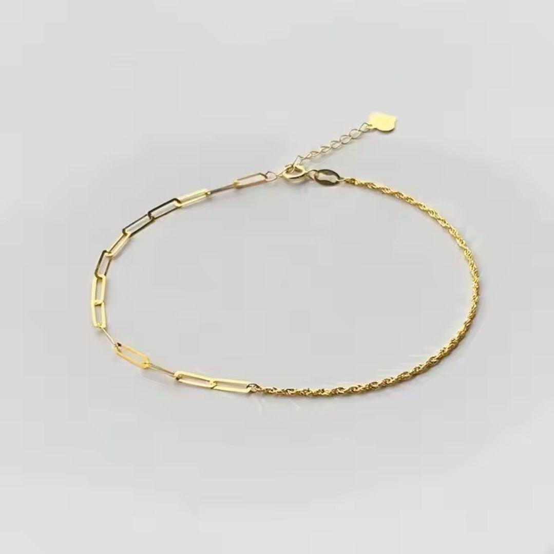 18k　チェーンデザインブレスレット au750. b003 ブレスレット K18 18金 イエローゴールド ジュエリー 地金 無垢