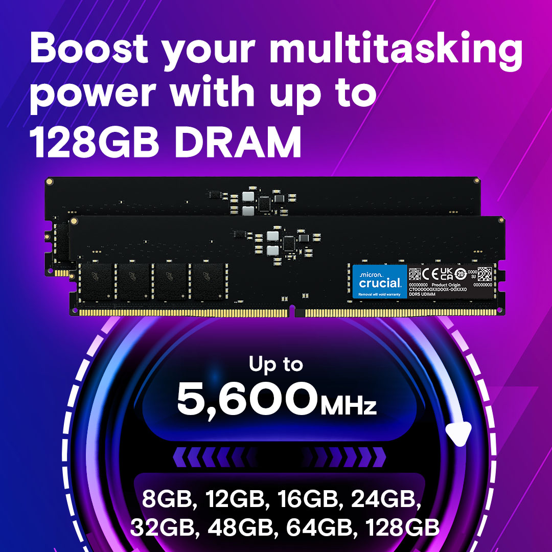 Crucial 8GB DDR5-4800 UDIMM | CT8G48C40U5 | crucial.com