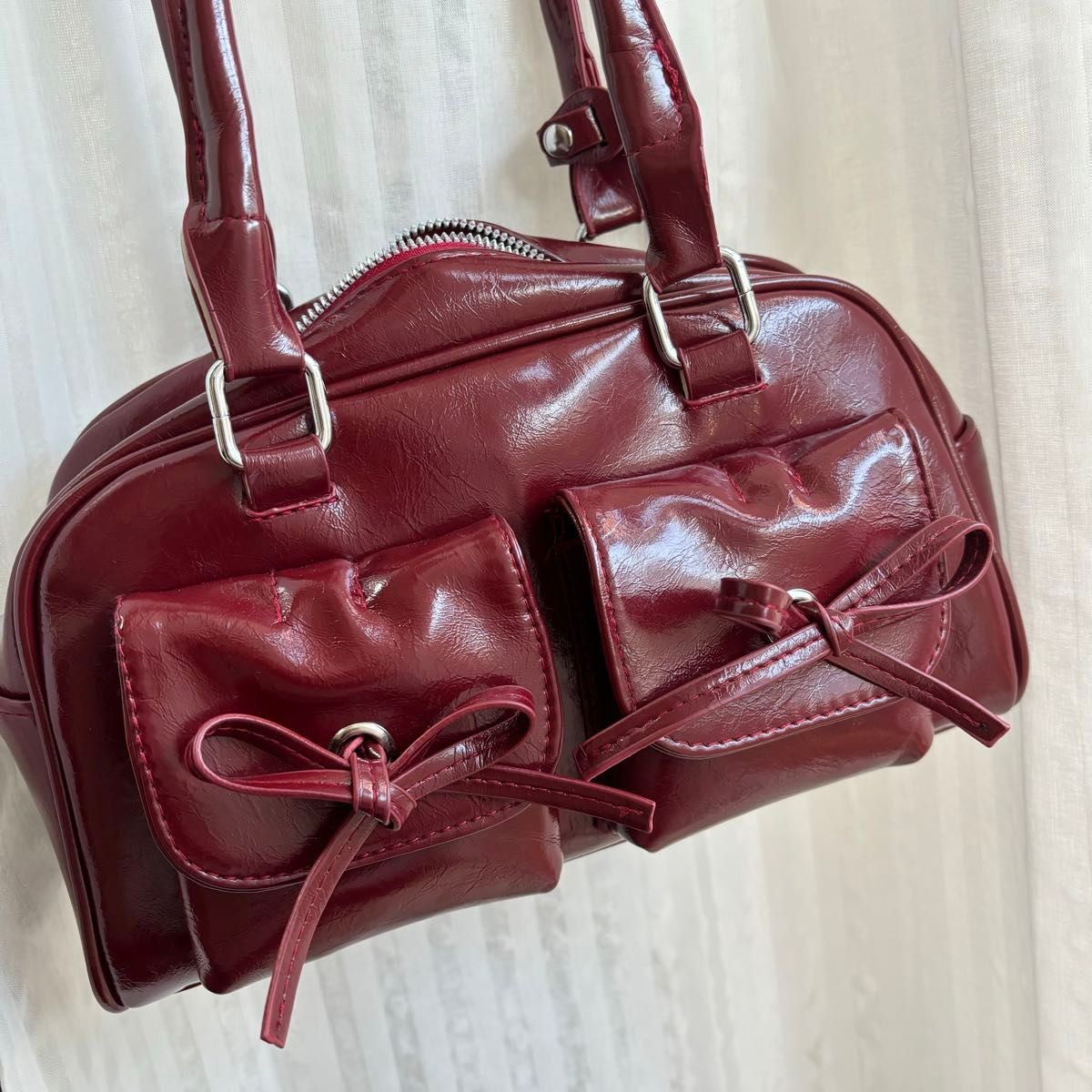Charles&Keith マルチポケットショルダーバッグ ボルドー｜Yahoo