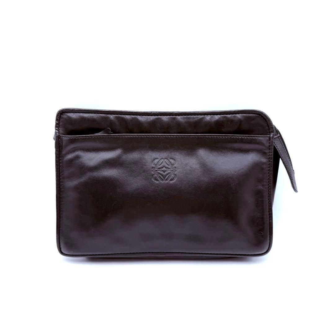 良品】LOEWE ロエベ アナグラム レザー クラッチバッグ セカンドバッグ