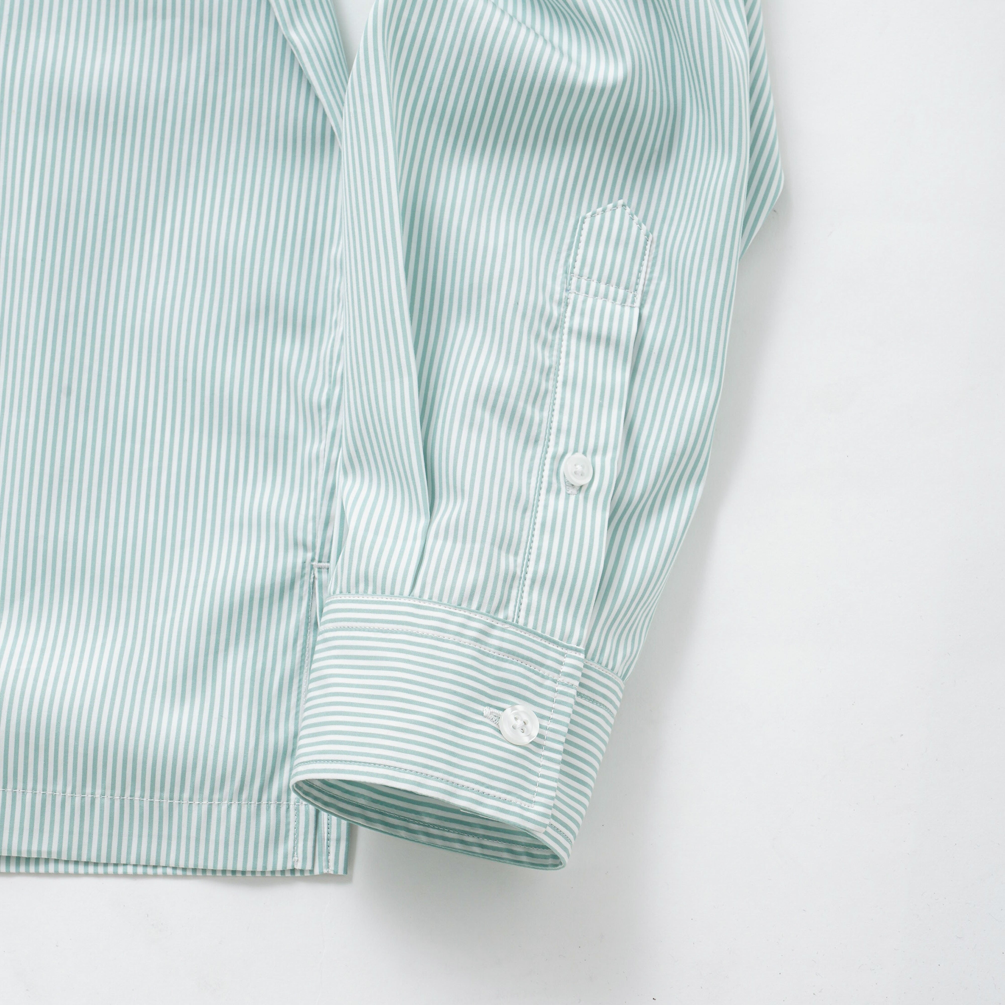 Zip up shirt（GREEN STRIPE） | TTTMSW