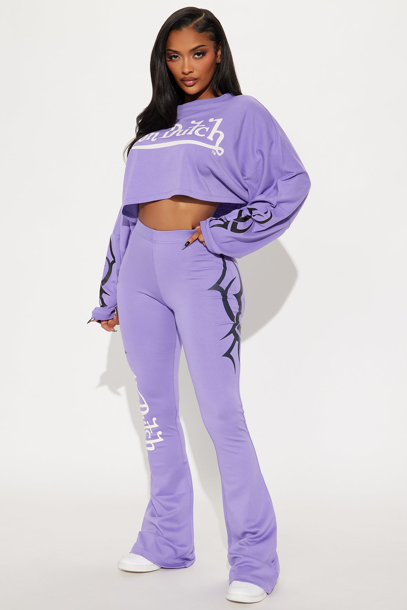 Von Dutch Twisted Edges Flare Pant - Purple | Fashion Nova